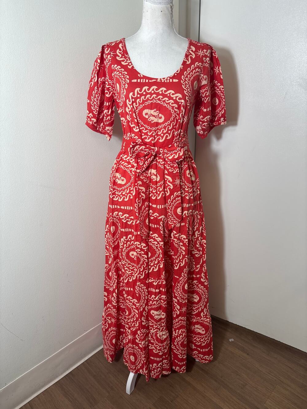 NWT Beyond by Vera Daisy Sail Away Red and Cream Dress Sz S